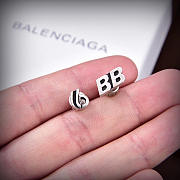 Okify Balenciaga Silver Stud Earrings - 2