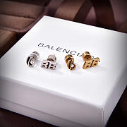 Okify Balenciaga Silver Stud Earrings - 1