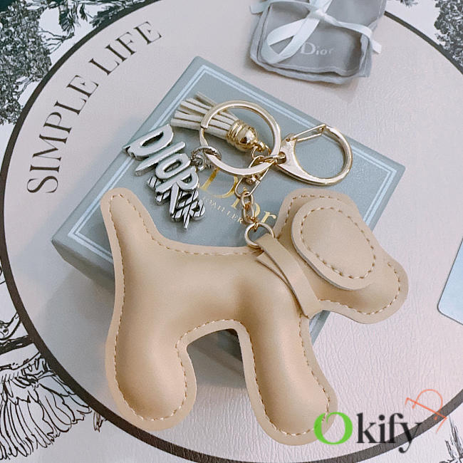 Okify Dior Beige Dog Key Chain  - 1