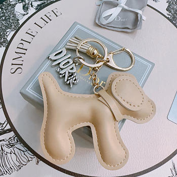 Okify Dior Beige Dog Key Chain 