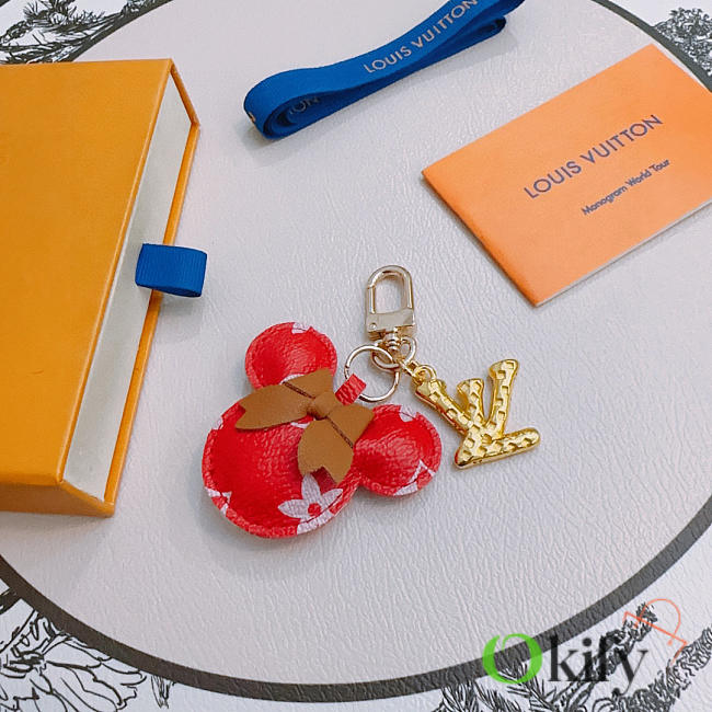 Okify Louis Vuitton Red Mickey Keychain  - 1
