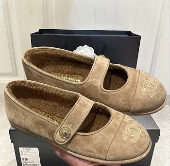 Okify CC Light Brown Mary Jane Shoes