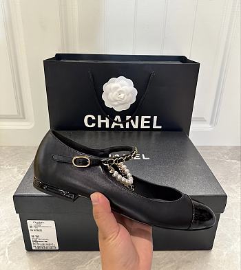 Okify CC Black Mary Jane Shoes With Pearl