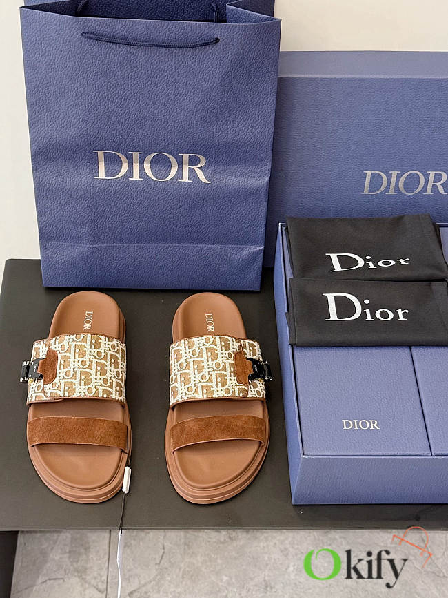 Okify Dior Brown Men Sandals - 1