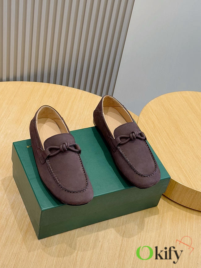 Okify Bottega Veneta Dark Brown Loafers 24984 - 1