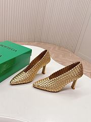 Okify Bottega Veneta Braided Heels In Gold  - 2
