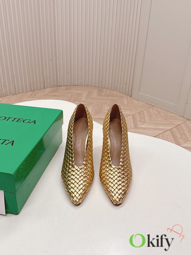 Okify Bottega Veneta Braided Heels In Gold  - 1
