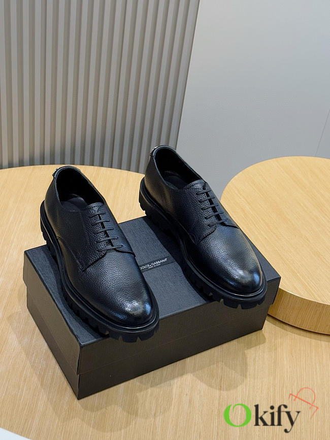 Okify Dolce & Gabbana Black Derby Men Loafers - 1