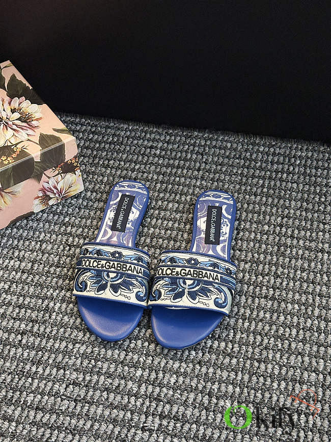 Okify Dolce & Gabbana Blue Slides - 1
