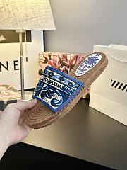 Okify Dolce & Gabbana Blue Slides With Braided Soles - 6