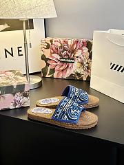 Okify Dolce & Gabbana Blue Slides With Braided Soles - 4