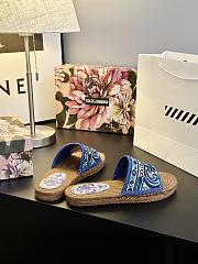 Okify Dolce & Gabbana Blue Slides With Braided Soles - 3