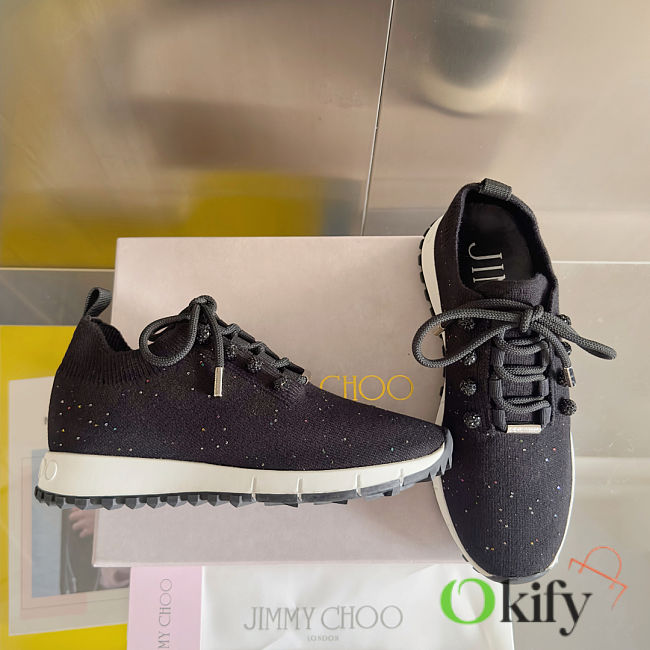 Okify Jimmy Choo Veles Sneakers In Black 4.5cm - 1