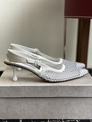 Okify Jimmy Choo White Mesh Slingback  - 4