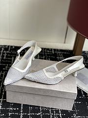 Okify Jimmy Choo White Mesh Slingback  - 5