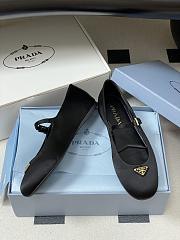 Okify Prada Black Silk Satin Ballet Shoes  - 6