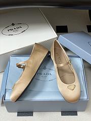 Okify Prada Beige Silk Satin Ballet Shoes  - 6