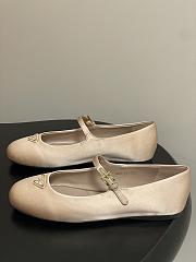 Okify Prada Beige Silk Satin Ballet Shoes  - 4