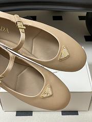 Okify Prada Beige Silk Satin Ballet Shoes  - 2