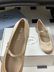 Okify Prada Beige Silk Satin Ballet Shoes  - 3