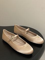 Okify Prada Beige Silk Satin Ballet Shoes  - 1