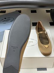Okify Prada Brown Silk Satin Ballet Shoes  - 4