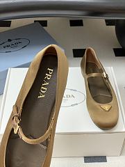 Okify Prada Brown Silk Satin Ballet Shoes  - 3