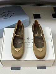 Okify Prada Brown Silk Satin Ballet Shoes  - 5