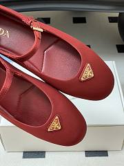Okify Prada Red Silk Satin Ballet Shoes  - 5
