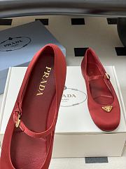 Okify Prada Red Silk Satin Ballet Shoes  - 4