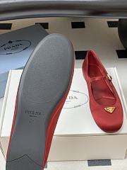 Okify Prada Red Silk Satin Ballet Shoes  - 2