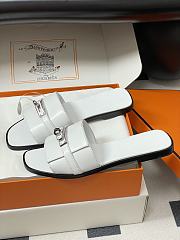 Okify Hermes Giulia Slides In White 5cm - 5