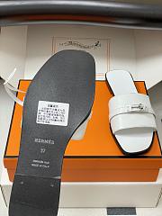 Okify Hermes Giulia Slides In White 5cm - 4