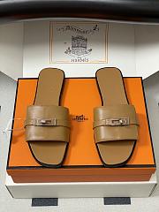 Okify Hermes Giulia Slides In Brown 5cm - 1