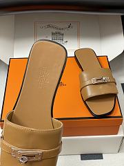 Okify Hermes Giulia Slides In Brown 5cm - 3