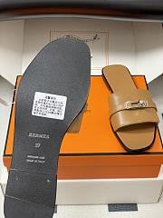 Okify Hermes Giulia Slides In Brown 5cm - 6