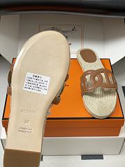 Okify Hermes Famosa Espadrilles Slides In Brown  - 6