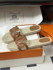 Okify Hermes Famosa Espadrilles Slides In Brown  - 4