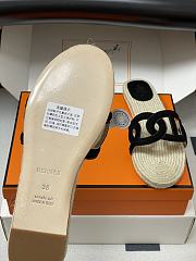Okify Hermes Famosa Espadrilles Slides In Black - 6