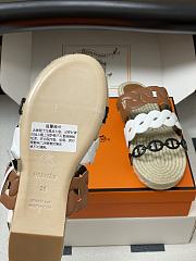 Okify Hermes Gwen Espadrilles Slides In Brown  - 3