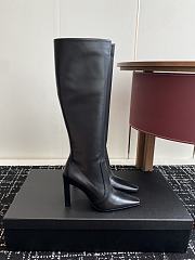 Okify YSL Side Zipper High Heel Boots In Black  - 6
