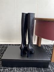 Okify YSL Side Zipper High Heel Boots In Black  - 4