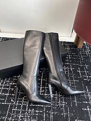Okify YSL Side Zipper High Heel Boots In Black  - 2