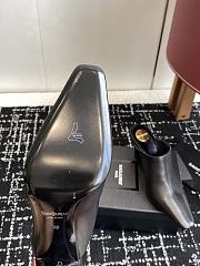 Okify YSL Black Leather Heeled Mules  - 6