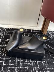 Okify YSL Black Leather Heeled Mules  - 4