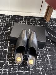 Okify YSL Black Leather Heeled Mules  - 3