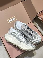 Okify MiuMiu Technial Fabric Sneakers In Gray  - 1