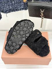 Okify MiuMiu Fur Sandals In Black  - 5