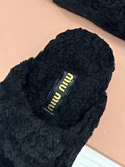 Okify MiuMiu Fur Sandals In Black  - 3