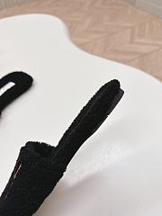 Okify MiuMiu Black Fur Slippers - 4
